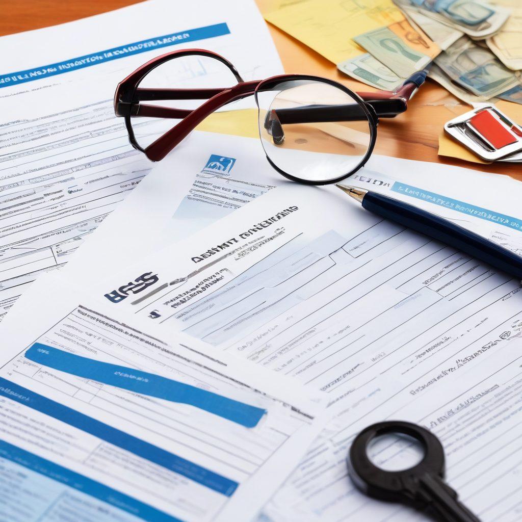 A visually engaging collage of diverse insurance policy documents, featuring vibrant price tags and comparison charts, with a magnifying glass symbolizing scrutiny and understanding. In the background, symbols of security such as a shield and a lock, all brought together in a modern, inviting design. The atmosphere conveys clarity, trust, and accessibility. super-realistic. vibrant colors. dynamic layout.